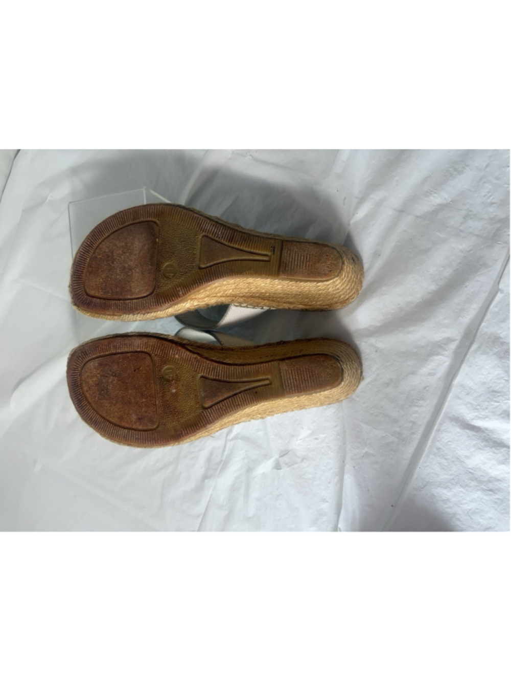 Burberry EU Size 41 Nova Check Espadrille Wedge Sandals shoes white - Picture 10 of 16